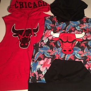 Two Chicago bulls Sleeveless sweatshirts